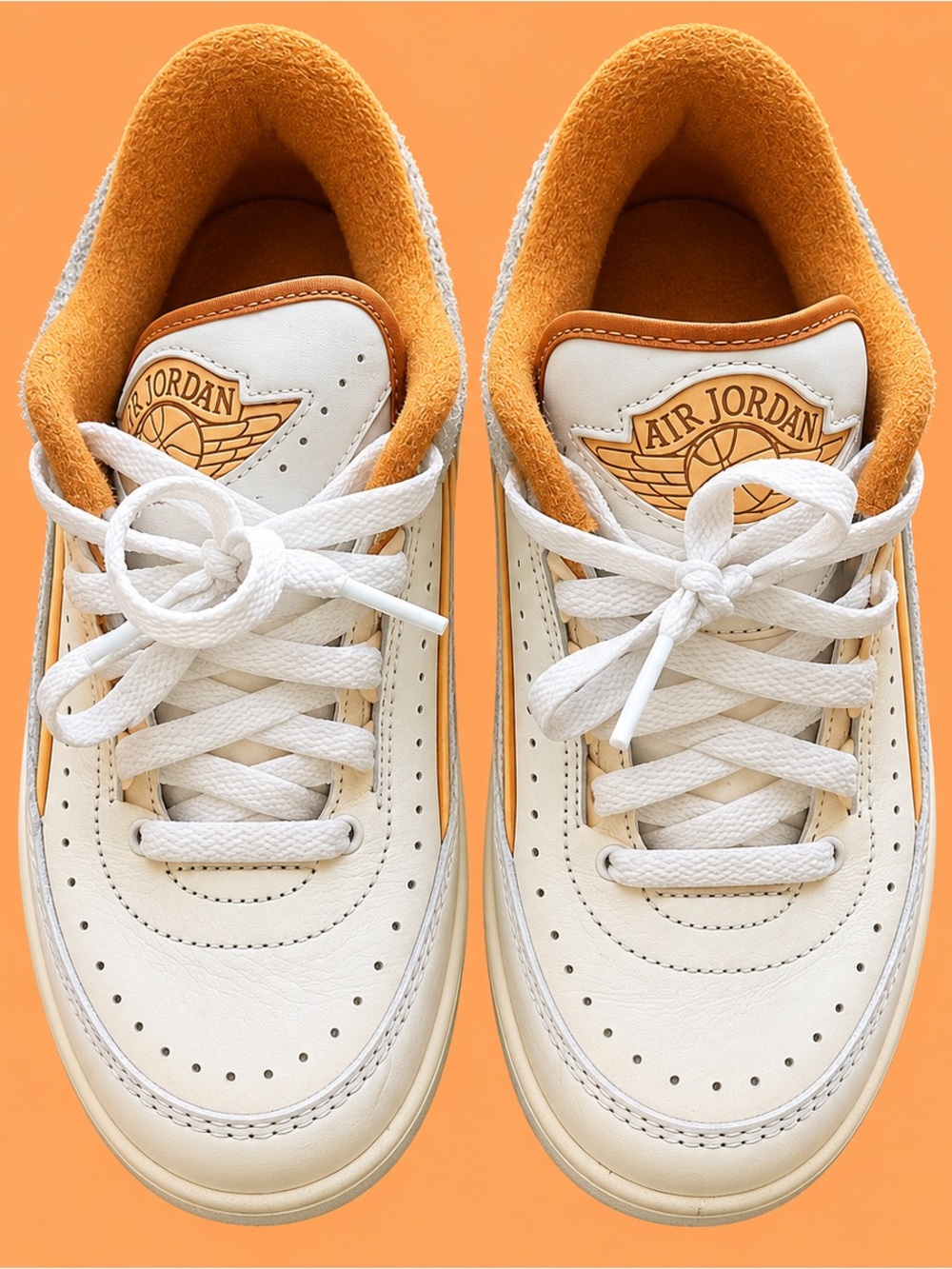 Nike Air Jordan Low-Top Sneakers - White & Orange